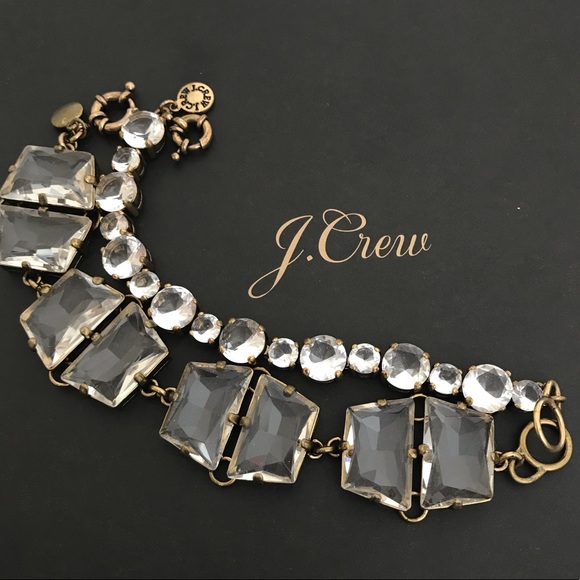 J. Crew Jewelry - J Crew clear crystal bracelets - set of 2